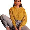 Women Crop Hoodies for Winter Radiant Mustard Solid - NAUTICON