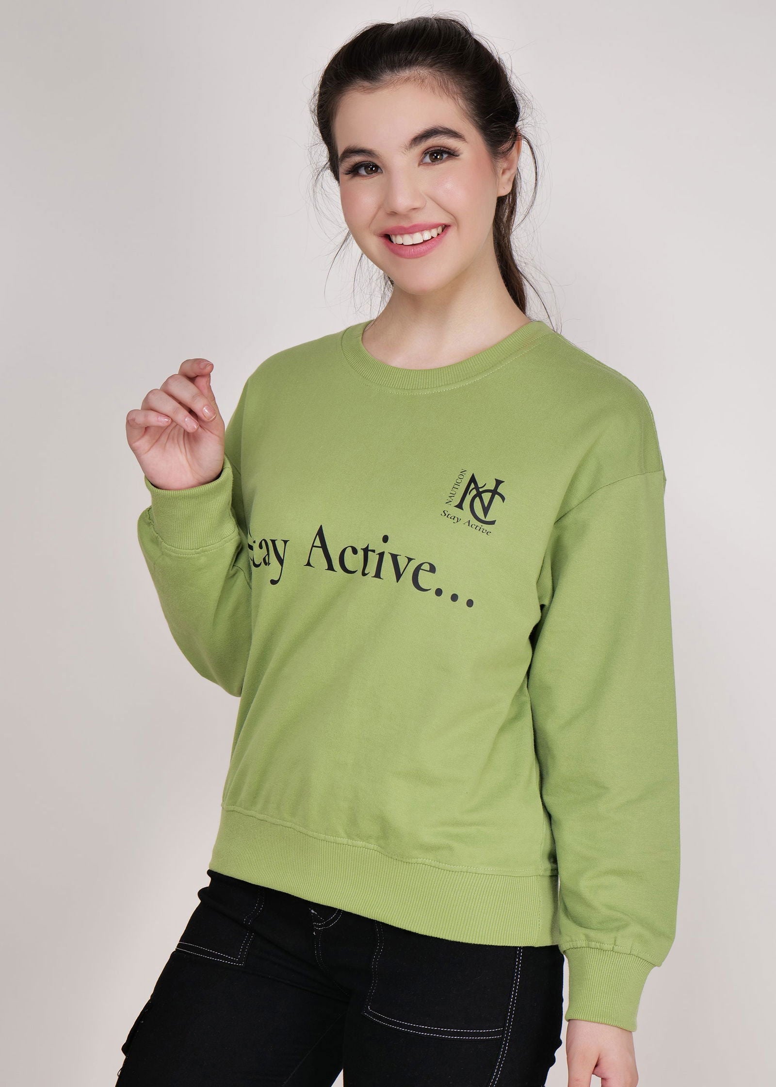 Women Sweatshirt Green - NAUTICON