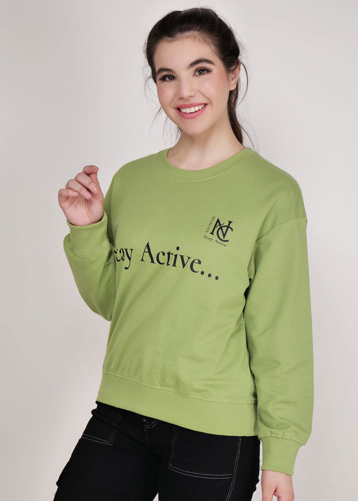 Women Sweatshirt Green - NAUTICON WEARABLES