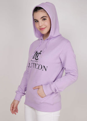 Women Winter Wear Stylish Hoodie Lavender - NAUTICON