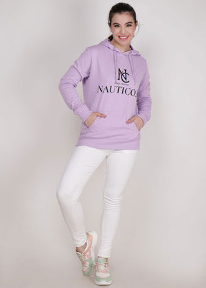Women Winter Wear Stylish Hoodie Lavender - NAUTICON