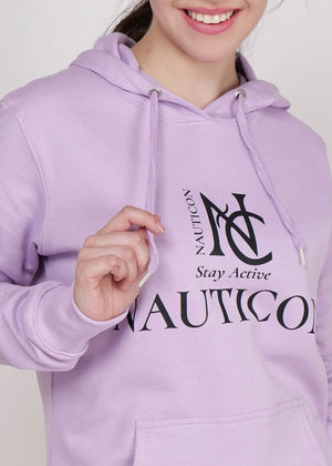 Women Winter Wear Stylish Hoodie Lavender - NAUTICON