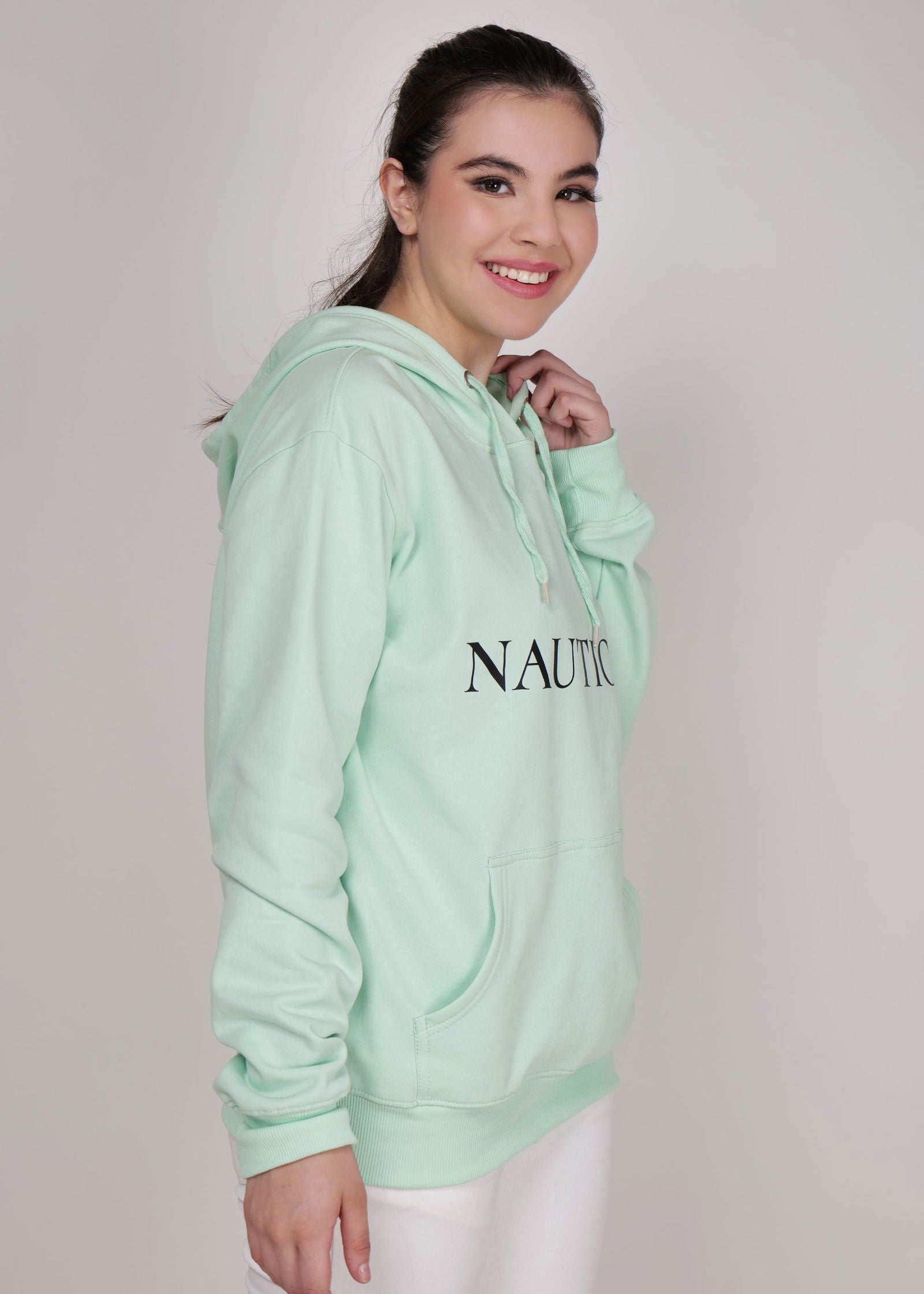 Women Winter Wear Stylish Hoodie Sea Green - NAUTICON