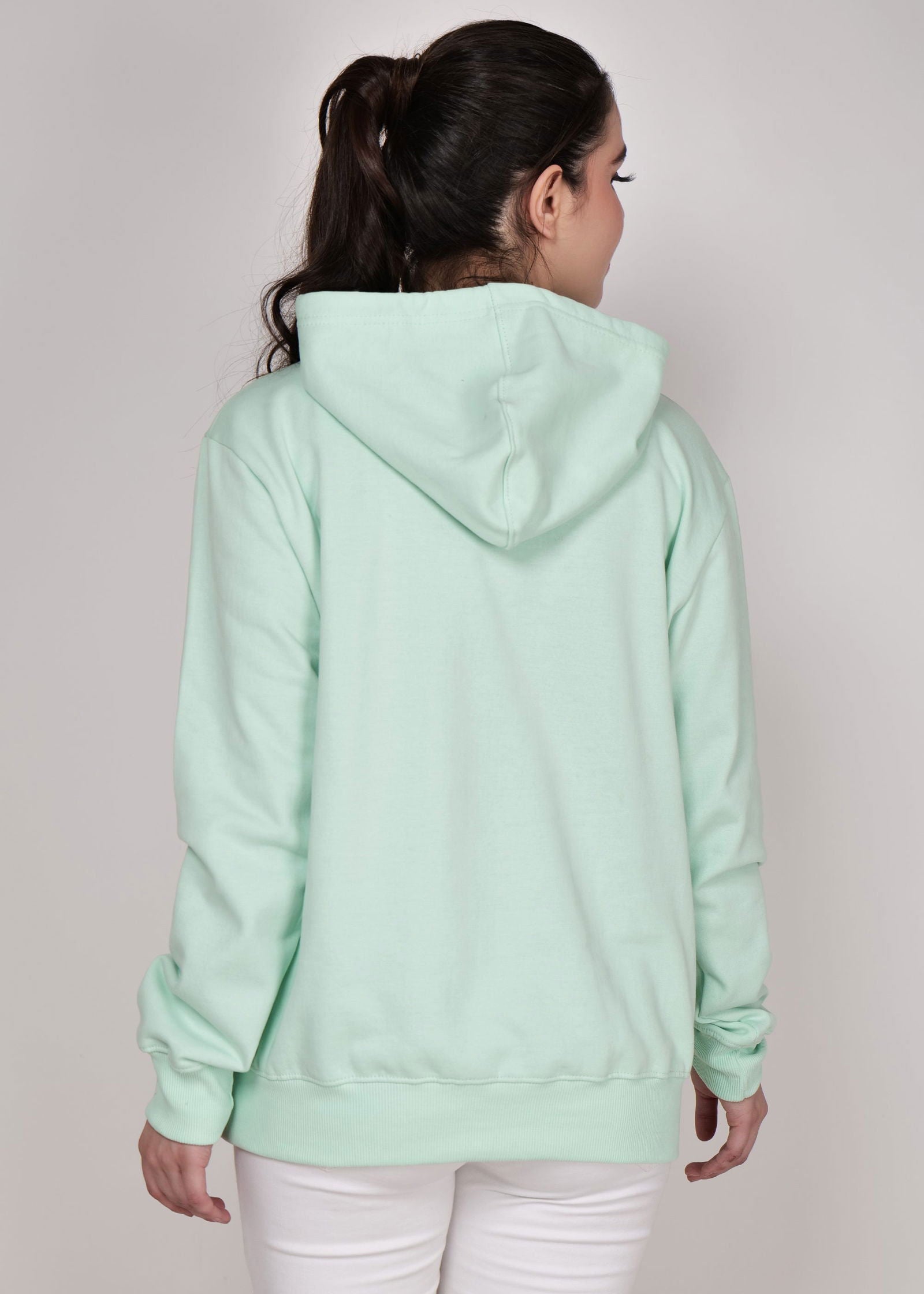 Women Winter Wear Stylish Hoodie Sea Green - NAUTICON