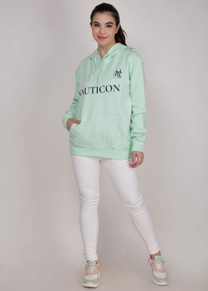 Women Winter Wear Stylish Hoodie Sea Green - NAUTICON