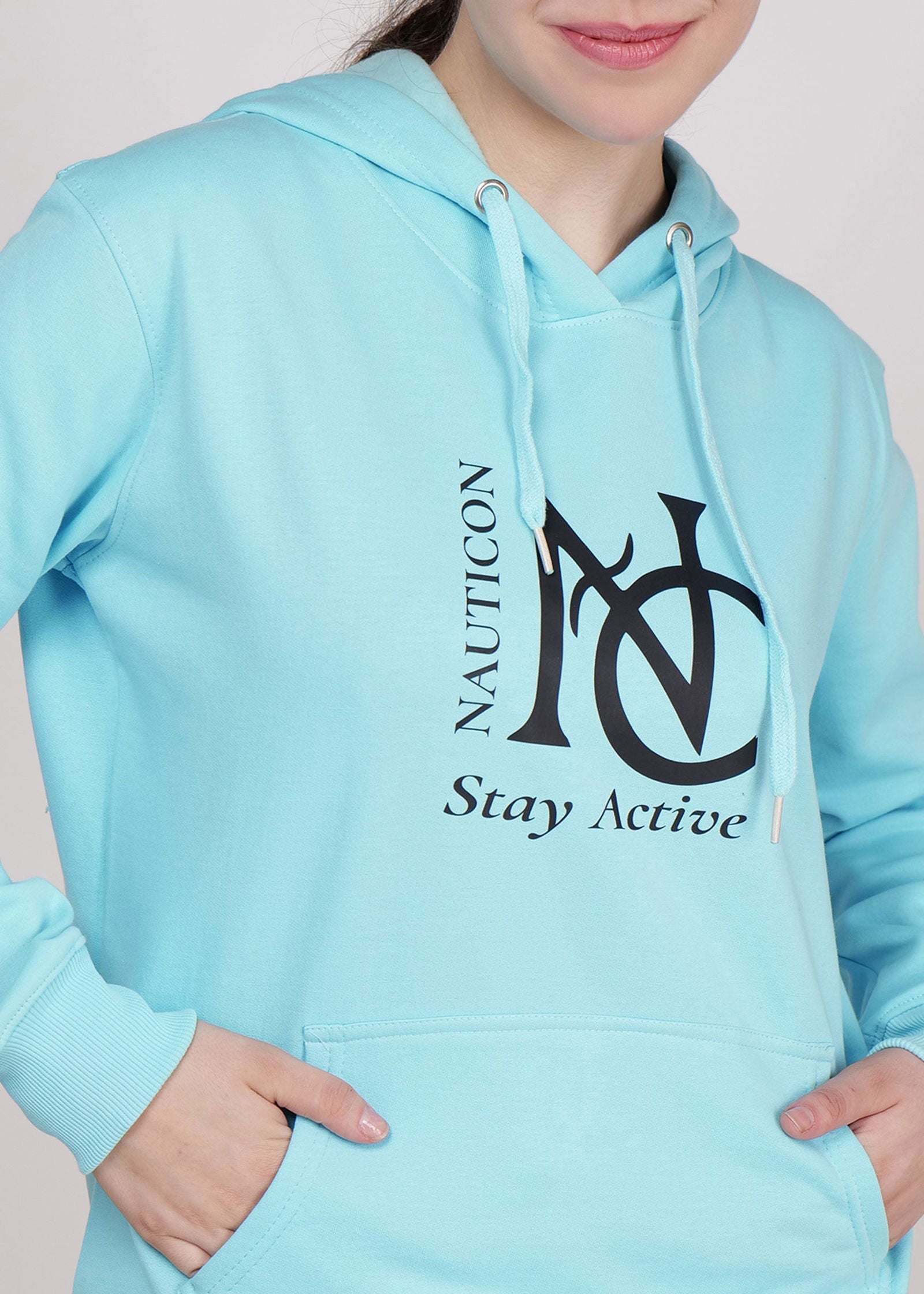 Women Winter Wear Stylish Hoodie Sky Blue - NAUTICON