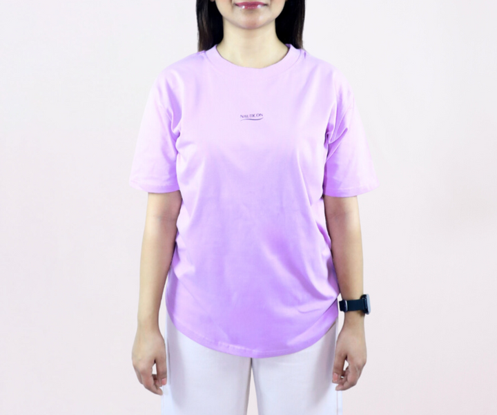 Nauticon Effortlessly Stylish Women’s Cotton Printed T-Shirts/Lavender