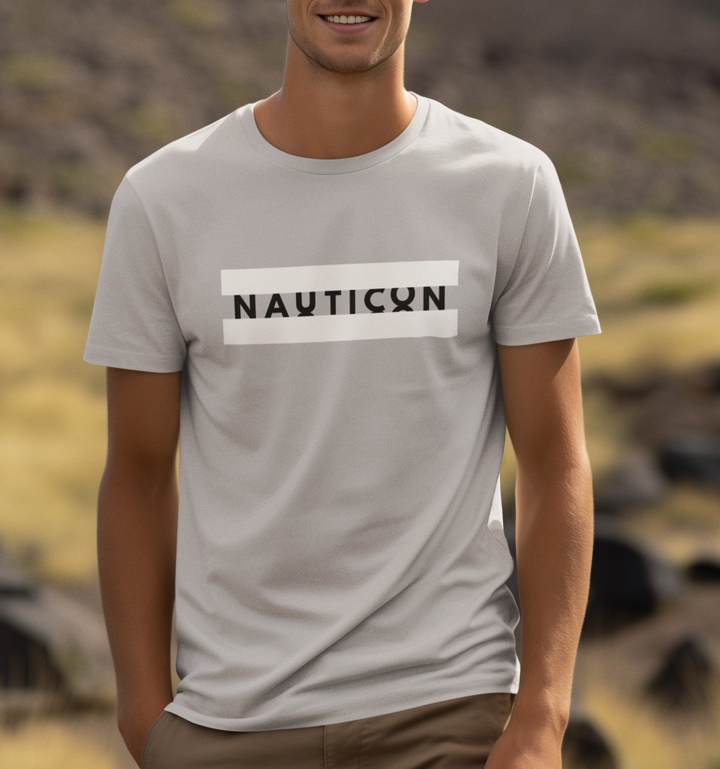 Nauticon Printed Men’s Regular Cotton T-Shirt /Grey