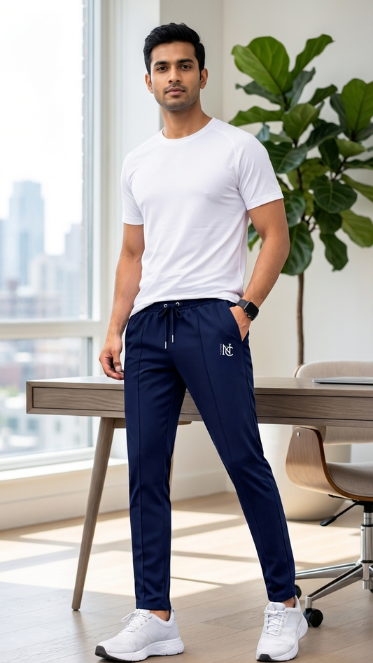 TRACK PANTS FOR MEN BLUE CHECK