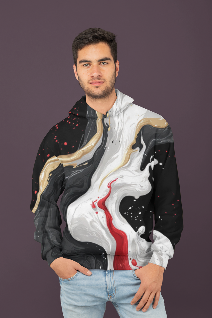 Men's Custom Hoodie POD Full Print Design Liquid (Front/Back) Multi Color