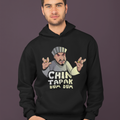 Men's Custom Hoodie POD CHIN TAPPAK Print Design (Front) Black